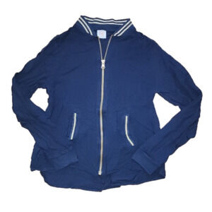 WONDER NATION Dark Blue Zip-Up Long Sleeve with Gold Accent Color